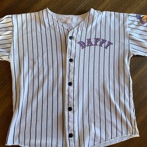 Vintage 1993 Daffy Duck baseball jersey.